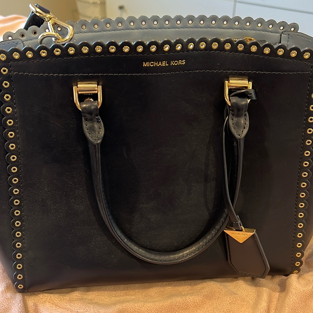 Michael Kors navy blue satchel